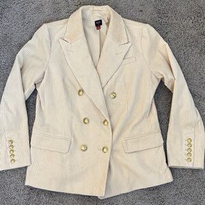 Rowing Blazers Cream Corduroy Blazer with Gold Buttons